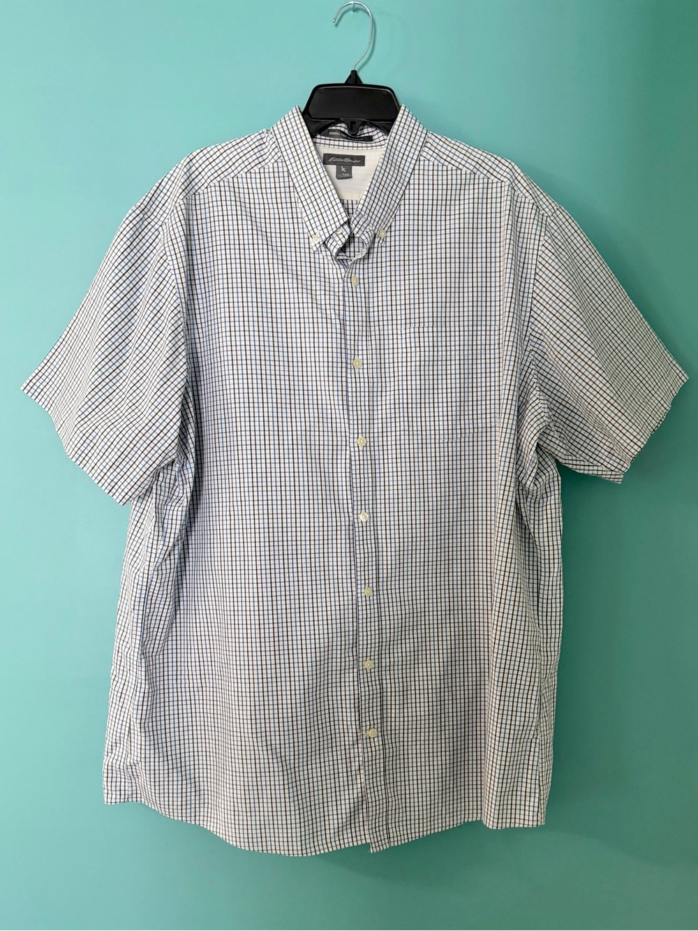 Eddie Bauer Men's Casual Short Sleeve Plaid Button-Down Shirt NWOT 2XL